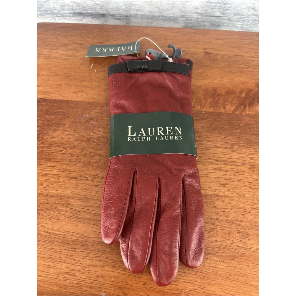 Ralph Lauren Women's Vintage Red Leather Gloves XL